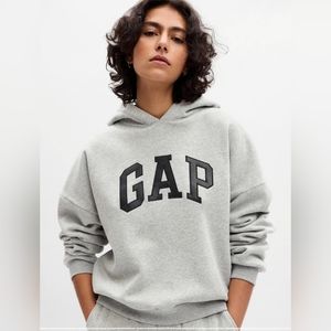 Gap Vintage Faux Leather Applique Hoodie